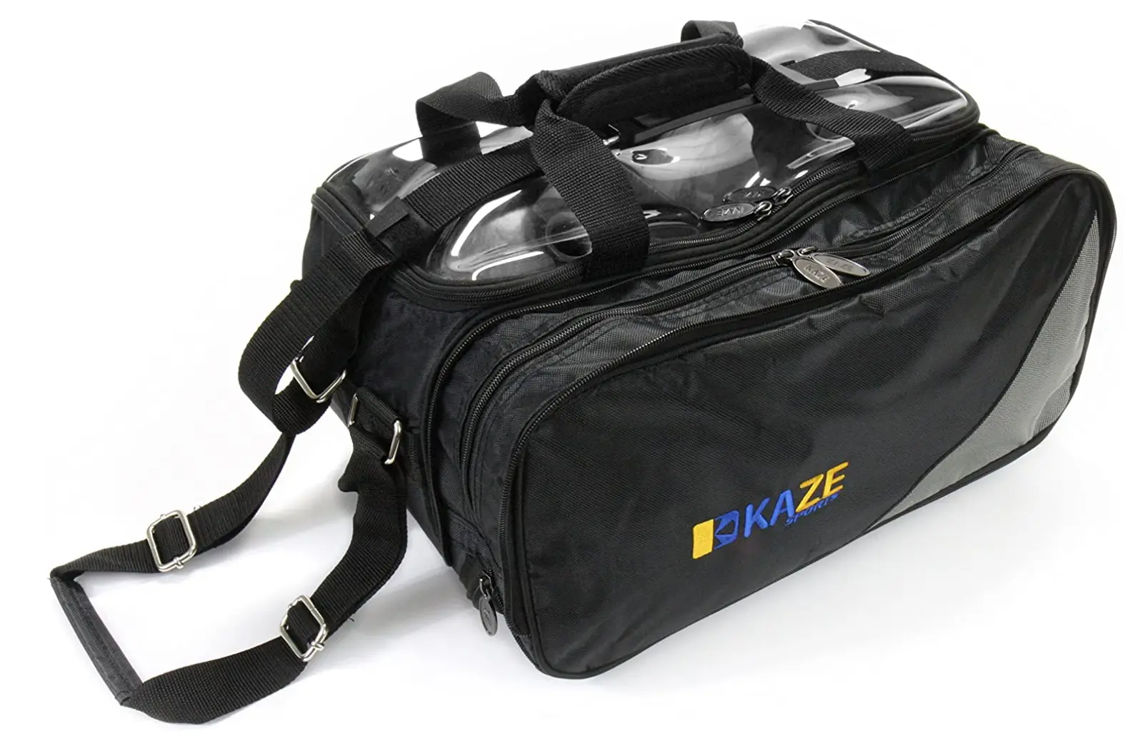 KAZE SPORTS Deluxe 2 Ball Roller Bowling Bag with Smooth PU Wheels 